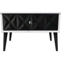 Ready Assembled 2 U Toledo 1 Drawer Wide Side Table (Ready Assembled) in True Black