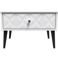Ready Assembled 2 U Toledo 1 Drawer Wide Side Table (Ready Assembled) in White