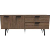 Ready Assembled 2 U Fuji 2 Drawer 2 Door Wide Sideboard (Ready Assembled) in Walnut