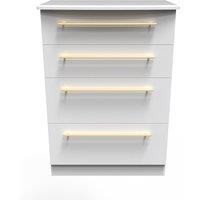 Ready Assembled 2 U Helmsley 4 Drawer Deep Chest (Ready Assembled) in White