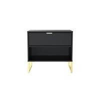 Ready Assembled 2 U Madrid 1 Drawer 1 Open Bedside (Ready Assembled) in Black