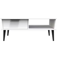 Ready Assembled 2 U Fuji 1 Drawer Coffee Table (Ready Assembled) in White