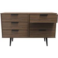 Ready Assembled 2 U Fuji 6 Drawer Chest (Ready Assembled) in Walnut