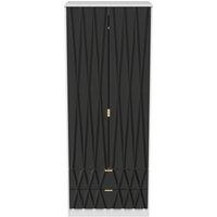 Ready Assembled 2 U Dallas 2 Door 2 Drawer Wardrobe (Ready Assembled) in Black