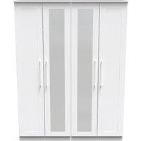 Ready Assembled 2 U Ripon Tall 4 Door 2 Centre Mirrors (Ready Assembled) in White