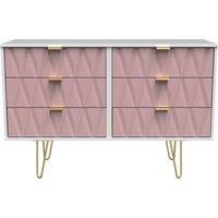 Ready Assembled 2 U Dallas 6 Drawer Chest (Ready Assembled) in Dusty Pink