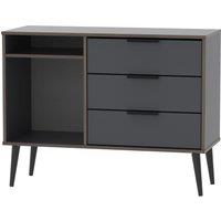 Ready Assembled 2 U Fuji 3 Drawer TV Unit (Ready Assembled) in Dark Grey