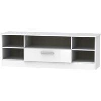 Ready Assembled 2 U Trent Wide 1 Drawer TV & Media Unit (Ready Assembled) in White