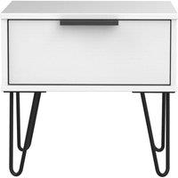 Ready Assembled 2 U Fuji 1 Drawer Bedside (Ready Assembled) in White