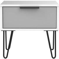 Ready Assembled 2 U Fuji 1 Drawer Bedside (Ready Assembled) in Light Grey