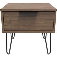 Ready Assembled 2 U Fuji 1 Drawer Bedside (Ready Assembled) in Walnut