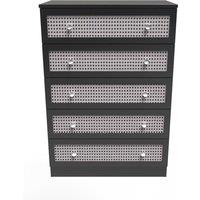 Ready Assembled 2 U Cairo 5 Drawer Chest (Ready Assembled) in Black