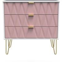 Ready Assembled 2 U Dallas 3 Drawer Chest (Ready Assembled) in Dusty Pink