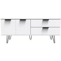 Ready Assembled 2 U Fuji 2 Drawer 2 Door Wide Sideboard (Ready Assembled) in White