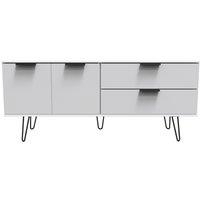 Ready Assembled 2 U Fuji 2 Drawer 2 Door Wide Sideboard (Ready Assembled) in Light Grey