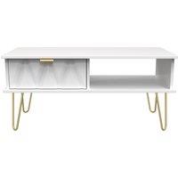 Ready Assembled 2 U Dallas 1 Drawer Coffee Table (Ready Assembled) in White