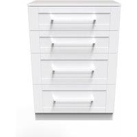 Ready Assembled 2 U Ripon 4 Drawer Deep Chest (Ready Assembled) in White