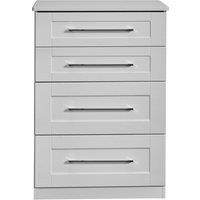 Ready Assembled 2 U Ripon 4 Drawer Deep Chest (Ready Assembled) in Light Grey