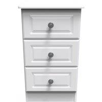 Ready Assembled 2 U Kendal 3 Drawer Bedside Cab(Ready Assembled) in Off-White
