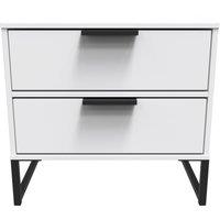 Ready Assembled 2 U Madrid 2 Drawer Bedside Cab(Ready Assembled) in White