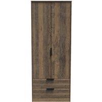Ready Assembled 2 U Fuji 2 Door 2 Drawer Wardrobe (Ready Assembled) in Dark Brown