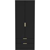 Ready Assembled 2 U Madrid 2 Door 2 Drawer Wardrobe (Ready Assembled) in Black