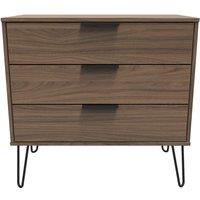 Ready Assembled 2 U Fuji 3 Drawer Chest (Ready Assembled) in Dark Brown