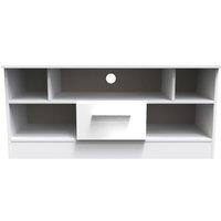 Ready Assembled 2 U Trent 1 Drawer TV & Media Unit (Ready Assembled) in White