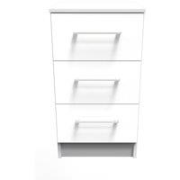 Ready Assembled 2 U Chester 3 Drawer Bedside Cab(Ready Assembled) in White