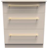 Ready Assembled 2 U Helmsley 3 Drawer Deep Chest (Ready Assembled) in Taupe