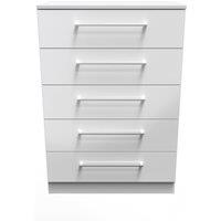 Ready Assembled 2 U Chester 5 Drawer Chest (Ready Assembled) in White