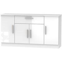 Ready Assembled 2 U Trent 4 Door 1 Drawer Wide Unit (Ready Assembled) in White