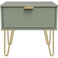 Ready Assembled 2 U Fuji 1 Drawer Bedside (Ready Assembled) in Pale Green