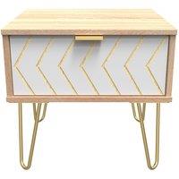 Ready Assembled 2 U Fuji 1 Drawer Bedside (Ready Assembled) in Off-White