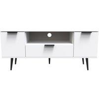 Ready Assembled 2 U Fuji 2 Door 1 Drawer Wide TV Unit (Ready Assembled) in White