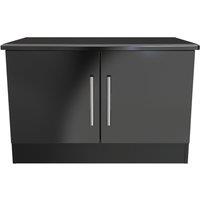 Ready Assembled 2 U Harrow Compact 2 Door TV & Media Unit (Ready Assembled) in Black