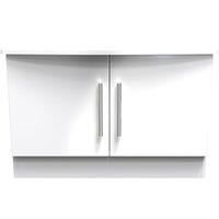 Ready Assembled 2 U Harrow Compact 2 Door TV & Media Unit (Ready Assembled) in White