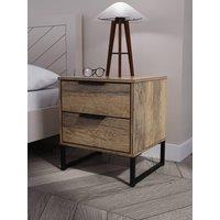 Ready Assembled 2 U Fuji 2 Drawer Bedside Cab(Ready Assembled) in Dark Brown
