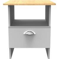 Ready Assembled 2 U Albert Bottom Drawer Lamp Table (Ready Assembled) in Grey