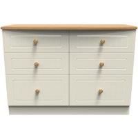 Ready Assembled 2 U Lancaster 6 Drawer Wide Chest (Ready Assembled) in Cream