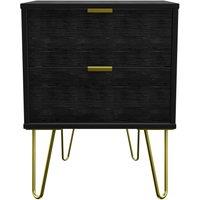 Ready Assembled 2 U Fuji 2 Drawer Bedside Cab(Ready Assembled) in Black