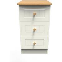 Ready Assembled 2 U Lancaster 3 Drawer Bedside Cab(Ready Assembled) in Cream