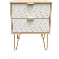 Ready Assembled 2 U Fuji 2 Drawer Bedside Cab(Ready Assembled) in Off-White