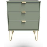Ready Assembled 2 U Fuji 3 Drawer Chest (Ready Assembled) in Pale Green