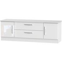 Ready Assembled 2 U Harrow 2 Door 2 Drawer Superwide TV Unit (Ready Assembled) in White