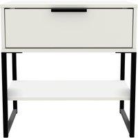 Ready Assembled 2 U Madrid 1 Drawer Lamp Table (Ready Assembled) in White