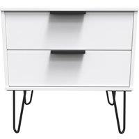 Ready Assembled 2 U Fuji 2 Drawer Side Table (Ready Assembled) in White