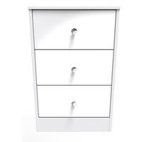 Ready Assembled 2 U Taunton 3 Drawer Bedside Cab(Ready Assembled) in White