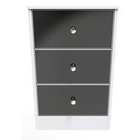 Ready Assembled 2 U Taunton 3 Drawer Bedside Cab(Ready Assembled) in Black