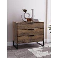 Ready Assembled 2 U Fuji 3 Drawer Chest (Ready Assembled) in Dark Brown